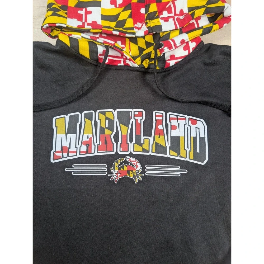 NCAA Maryland All Over Print AOP Sweatshirt Hoodie Mens Size L Large